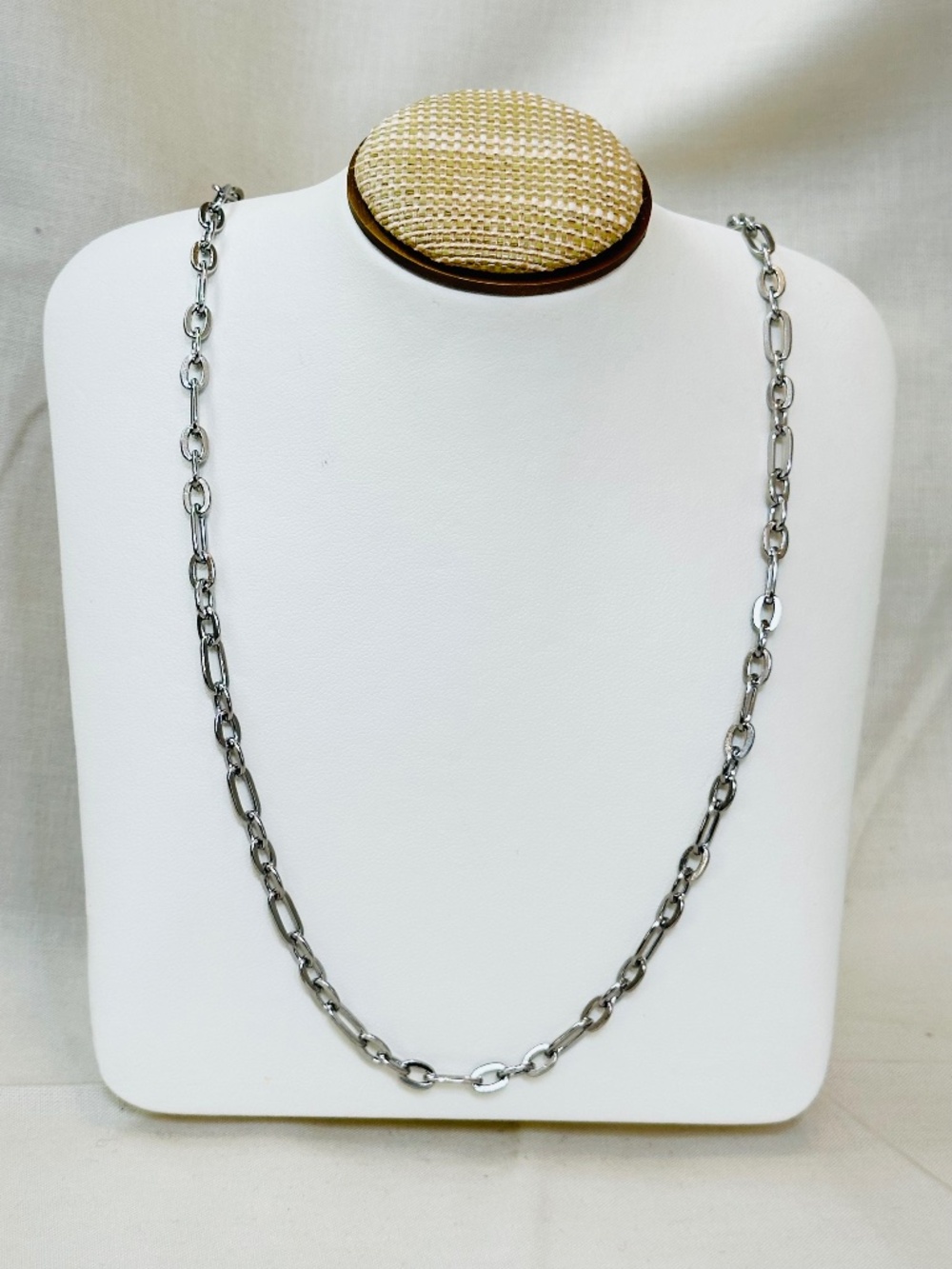 Handmade Stainless Steel Paperclip Chain Necklace Minimalist 25” Layered Gift